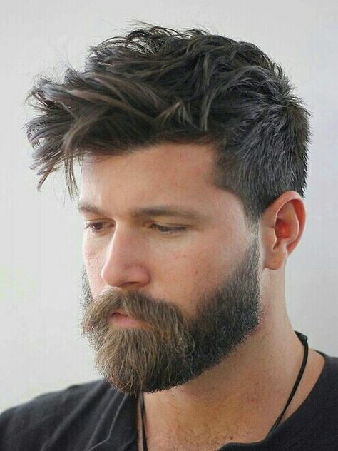 Beard Guys Hairstyles, Top Haircuts For Men, Boy Haircuts, Guys Fashion, Mens Hairstyles Medium, Men Haircut Styles, Hipster Style, Men's Haircut, Corte De Cabelo Masculino