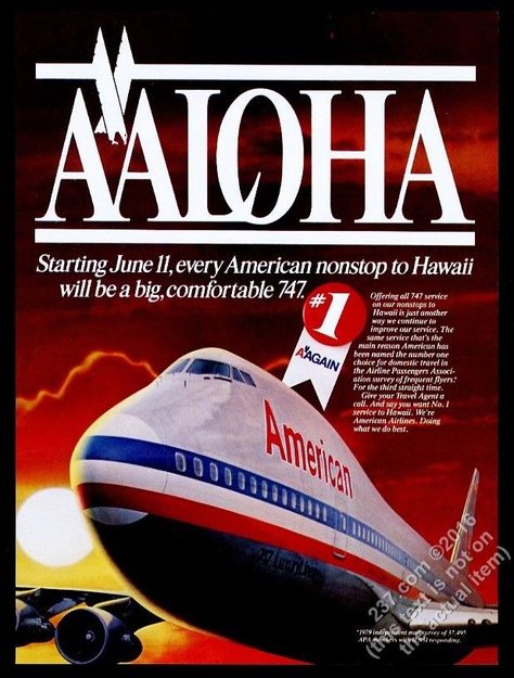 1981 American Airlines Boeing 747 Airlines Ads, Airline Advertising, Vintage Airline Ads, Vintage Airline Posters, Eye In The Sky, Aviation Posters, Jumbo Jet, Airline Logo, Vintage Airline