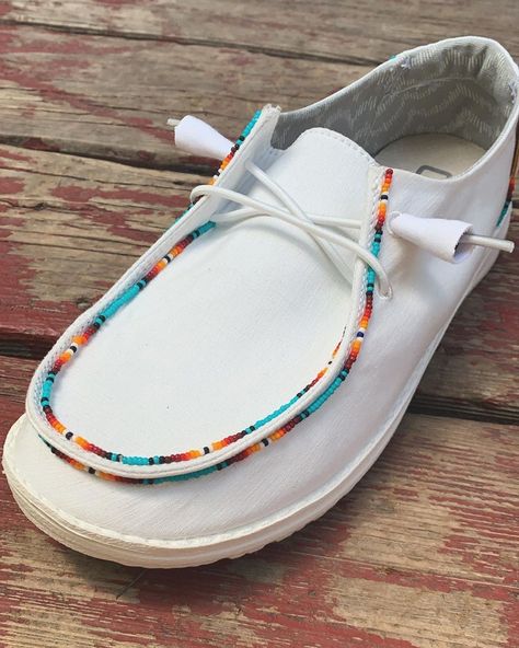 Gunville Designs on Instagram: “Gunville 🌵 . —->SOLD Beaded Hey Dudes. Size 7.if you would like your own custom pair made please send me a PM and will get it set up!…” How To Make Beaded Hey Dudes, Beaded Hey Dudes Diy, Hey Dudes With Beads, Beaded Hey Dudes, Cute Country Hey Dudes, Hey Dude Shoes Women Glik's, Hey Dude Shoes Women, Western Shoes, Hey Dudes