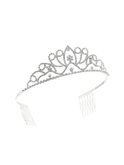 Y2k Tiara, Plastic Tiara, Silver Crown Headband For Party, Quince Tiaras Silver, Princess Silver Crown, Silver Princess Crown With Pinched Shape, Walmart Jewelry, Princess Tiara, Briar Rose