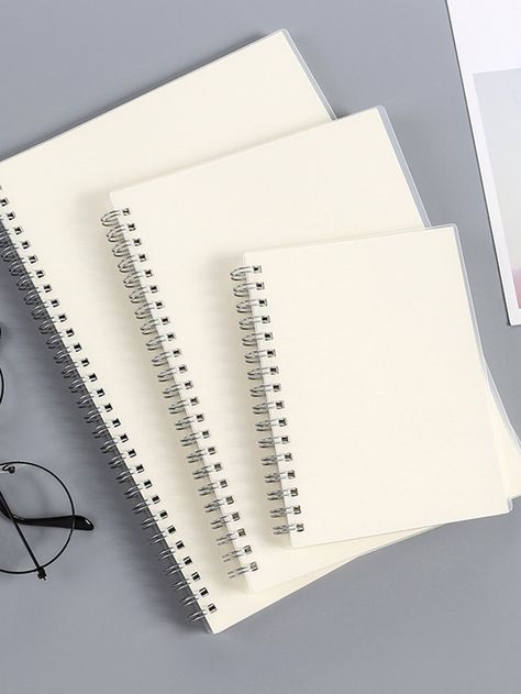 White  Collar  Paper  Spiral Notebooks Embellished   Notebooks & Writing Pads School Notebooks Aesthetic, Popsicle Stick Crafts House, Paper Spiral, Squared Notebook, White Notebook, School Suplies, Stationery Obsession, Grid Journals, Notebook Shop