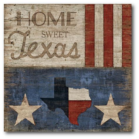 "Show off your decorating style with this COURTSIDE MARKET Home Sweet Texas Canvas Wall Art. Show off your decorating style with this COURTSIDE MARKET Home Sweet Texas Canvas Wall Art.  Stretcher bars prevent warping, twisting and snapping Imported Horizontal or vertical display Attached sawtooth hook Wipe clean Canvas, MDF, metal Medium: 24\"H x 24\"W x 1.5\"D Small: 16\"H x 16\"W x 1.5\"D Large: 30\"H x 30\"W x 1.5\"D Weight: 2 lbs. Size: 16X16. Color: Multi/None. Gender: unisex. Age Group: ad Texas Canvas, Bamboo Background, Texas Crafts, Texas Decor, Cotton Shower Curtain, Decorating Style, Digital Flowers, Stars At Night, Flag Design