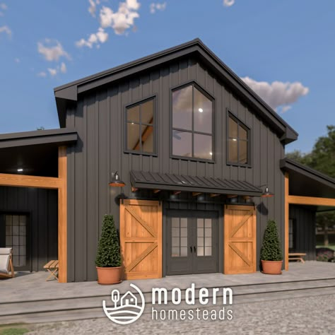 Small Barndominium Ideas With Garage, Barndominium Ideas With Garage, Scandinavian Barndominium, Cabin Ideas Exterior, Farmhouse Barndominium Interior, Barndominium Modern, 3 Bedroom Barndominium, Barndominium Homes, Small Barndominium Ideas