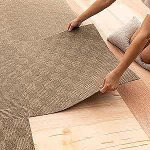 Mohawk Home 24" x 24" Indoor/Outdoor 0.25" Pile Height, Peel and Stick Carpet Tile, Brown Polyester, (15 Tiles) (60 sqft/Box) Peel And Stick Carpet Tiles, Carpet Tiles Ideas, Peel And Stick Carpet, Carpet Squares, Carpet Tile, Flooring Materials, Dream Bathrooms, Carpet Tiles, Pharmacy Gifts