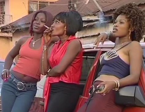 Black girl nollywood Y2k aesthetic Nollywood Y2k, 2000s Looks, Nigerian Culture, 90s 2000s Fashion, Nigerian Movies, Guy Fawkes, Black Photography, Black Femininity, Y2k Outfits