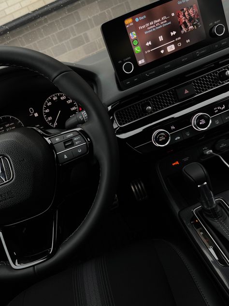 Honda Steering Wheel Aesthetic, Honda Car Keys Aesthetic, Honda Car Decor, New Honda Aesthetic, Honda Civic 2023 Black, First Car Aesthetic Honda, New Car Aesthetic Honda Civic, Silver Honda Civic, New Car Aesthetic Black Woman