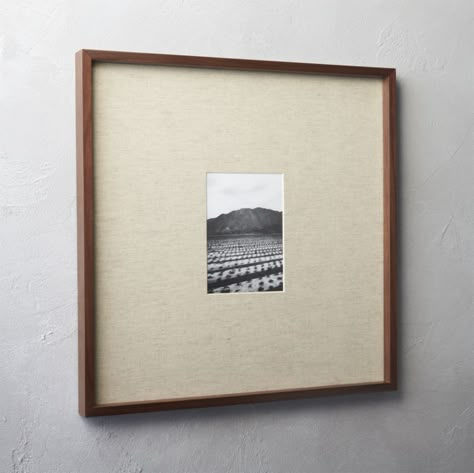 Modern Floating Picture Frame, Frames With Matting, Oversized Mount Frame, Framed Objects Wall Art, Walnut Frame Gallery Wall, Floating Photo Frame, Vintage Photo Display, Poster Display Ideas, Floating Frame Ideas