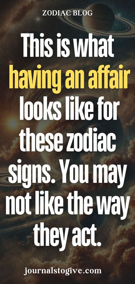 This is what having an affair looks like for these zodiac signs. You may not like the way they act, but their behavior reveals surprising truths about their personality. Discover how their emotional intensity and hidden desires shape their relationships, and how to navigate the complexities of being involved with these unpredictable signs. Attention Seeking Behavior, Feeling Unappreciated, Zodiac Journal, Rebuilding Trust, Relationship Blogs, Weekly Horoscope, Lost In Thought, Zodiac Traits, Romantic Gestures