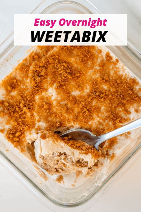 Weetbix Overnight Oats, Wheatbix Breakfast Ideas, Wheatabix Breakfast, Weetabix Breakfast Ideas, Healthy Weetbix Recipes, Overnight Protein Weetabix Recipes, Healthy Overnight Weetabix Recipes, Weetabix Recipes Healthy, Wheatbix Recipes