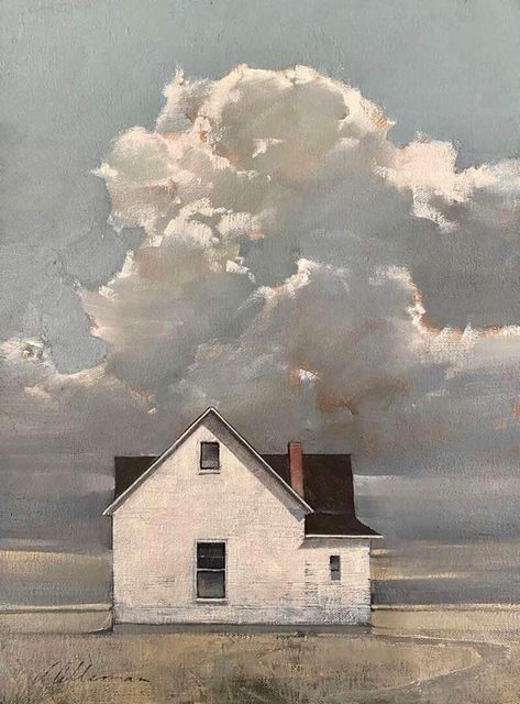 Joseph Alleman, Barn Pictures, Oil Painting Techniques, Artwork Ideas, Landscape Art Painting, Tableau Art, Sky Painting, Botanical Painting, Cloud Painting