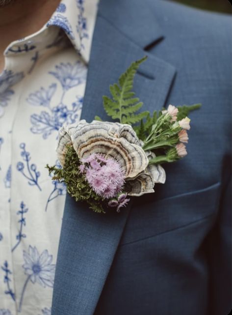 Turkey Tail, Fairy Wedding, Woodland Wedding, Forest Wedding, Dreamy Wedding, Nature Wedding, Flower Farm, Mountain Wedding, Boutonniere