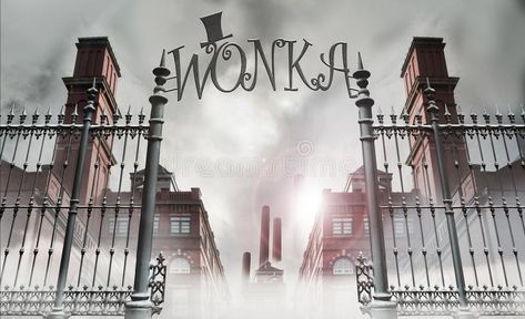 Wonka gate. Iron gate at the entrance to the wonka chocolate factory , #affiliate, #Iron, #gate, #Wonka, #entrance, #factory #ad Chocolate Typography, Factory Background, Willy Wonka Chocolate Factory, Stage Pictures, Willy Wonka Chocolate, Willy Wonka Factory, Wonka Factory, Roald Dahl Day, Chocolate Factory Party