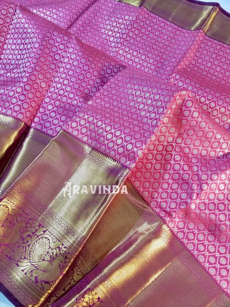 Light Pink Pattu Saree, Pink Pattu Saree, Saree Kanchipuram, Latest Bridal Blouse Designs, Mangalsutra Design, Indian Bridal Sarees, New Saree Designs, Black Beads Mangalsutra, Silk Saree Kanchipuram