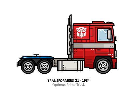 Optimus Prime by Aleksandar Savic Optimas Prime, Truck Drawing Easy, Optimus Prime Truck, Truck Drawing, Optimus Prime Art, Car Charging Stations, Transformers Cybertron, Motorcycle Illustration, Tv Cars