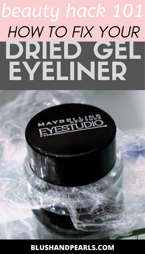 Dry Eyeliner Fix Hacks, How To Use Gel Eyeliner, Gel Eyeliner Tutorial, Fixing Makeup, Best Gel Eyeliner, Maybelline Eyeliner, Powdered Eyeliner, Tutorial Eyeliner, Eye Liner Tricks