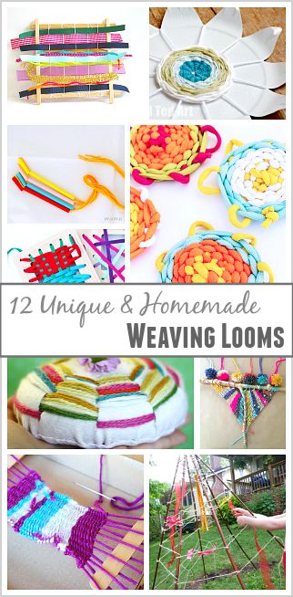 12 Unique Homemade Weaving Looms for Kids: All kinds of cool ways to weave using things like paper plates, popsicle sticks, sticks, and more! ~ BuggyandBuddy.com Weaving With Kids, Weaving Loom For Kids, Weaving For Kids, Straw Weaving, Weaving Looms, Kids Homemade, Weaving Tutorial, Craft Kids, Weaving Projects