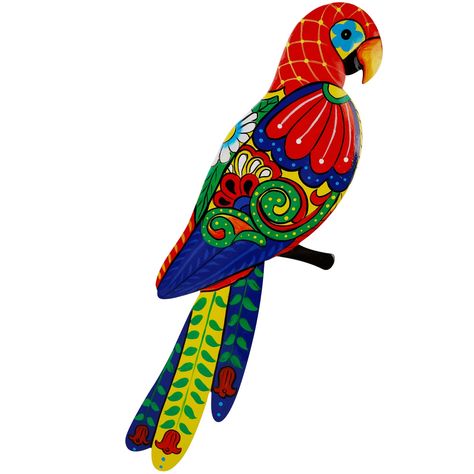 PRICES MAY VARY. Bird Wall Art: Our wall art decor presents a lifelike colorful parrot which will bring your home or yard to life. The bird wall decoration measures 17" x 6", perfect size for indoor or outdoor decorating. Unique Design: The multiple kinds of flowers hand-painted on the bird make this parrot more delicate and beautiful. The bird's eye is also designed as flower shape, adding a touch of spring. High Quality: Hanging metal wall art bird is well made and hand-colored with vibrant co Indoor Fence, Metal Sun Wall Art, Gecko Wall Art, Metal Bird Wall Art, Metal Butterfly Wall Art, Metal Flower Wall Art, Metal Flower Wall Decor, Hummingbird Wall Art, Outdoor Metal Wall Art