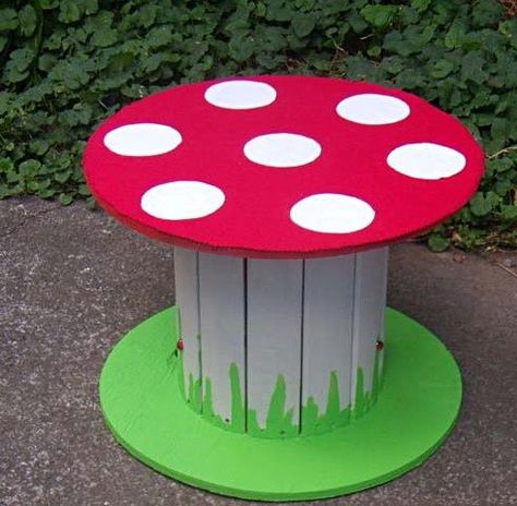 Top 10 Ways To Recycle and Reuse Wooden Cable Reels Wooden Cable Reel, Cable Reels, Spool Furniture, Spool Tables, Cable Reel, Outdoor Play Areas, Wood Spool, Sensory Garden, Kids Outdoor Play