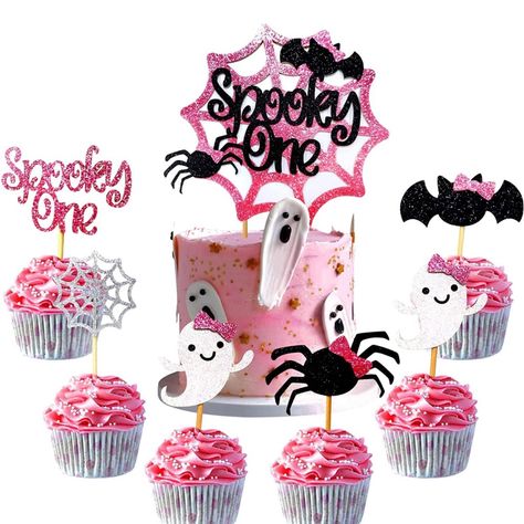 Spooky One Cake, Ghost Cake Topper, One Cake Smash, Ghost Cake, Spooky One, One Cake Topper, Cupcake Decoration, One Cake, Cupcakes Decoration