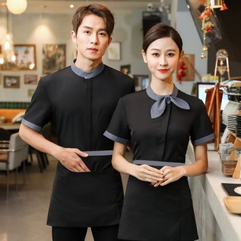 Waiter Uniform Design, Waiter Outfit, Waiter Uniform, Restaurant Service, Drink Shop, Hotel Uniform, Chef Uniform, Work Uniform, Uniform Shirt