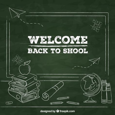 Back To School Background, Background School, School Background, Chalkboard Drawings, Free Education, Graphic Editing, Business Flyer, Vector Background, Flyer Design