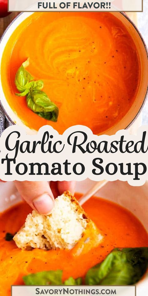 Best Tomato Soup Recipe, Crockpot Tomato Soup, Roasted Soup, The Best Tomato Soup, Roast Tomato Soup Recipe, Tomato Bisque Soup, Best Tomato Soup, Fresh Tomato Soup, Roasted Tomato Basil Soup