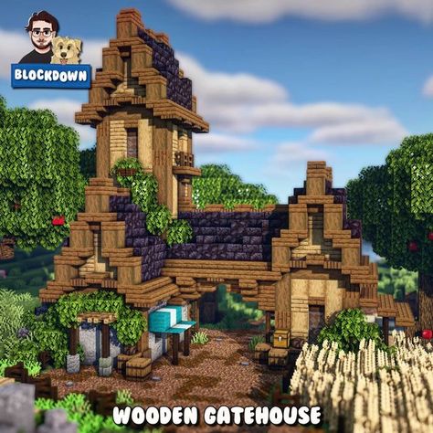 Plains Minecraft Houses, Blockdown Builds, Minecraft Midevil Village Ideas, Minecraft Gatehouse, Minecraft Greenhouse, Minecraft Building Ideas, Capas Minecraft, Minecraft Houses Survival, Minecraft Images