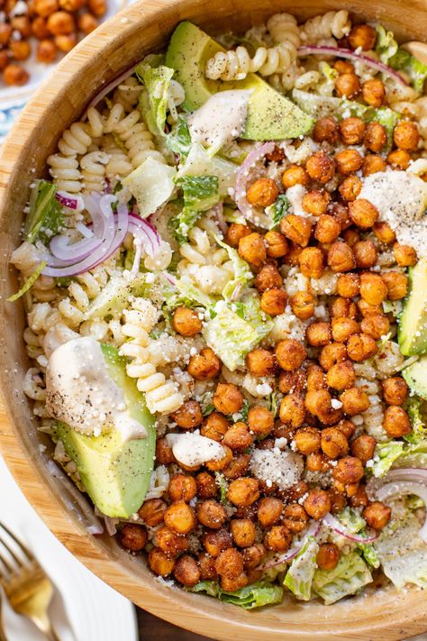 Chickpea Noodle Pasta Salad, Nutritious Pasta Salad, High Fiber Pasta Salad, Not Boring Salads, Sour Cream Pasta Salad, Dinner Inspo Ideas, Healthy Dinner Recipes Dairy Free, Romaine Recipes, Spring Food Recipes