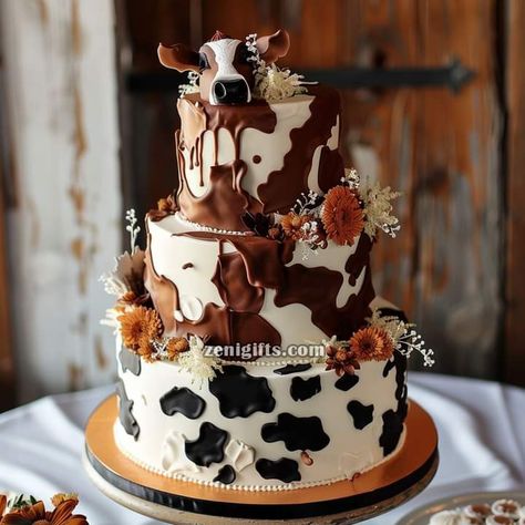 Cute Country Birthday Cakes, Western 18th Birthday Cake, Country Sweet 16 Cakes, Cowboy Party Cake Ideas, Yellowstone Birthday Cake, Western Birthday Cakes Women, Western Themed Cake, Vaquera Cake, Cowhide Cake