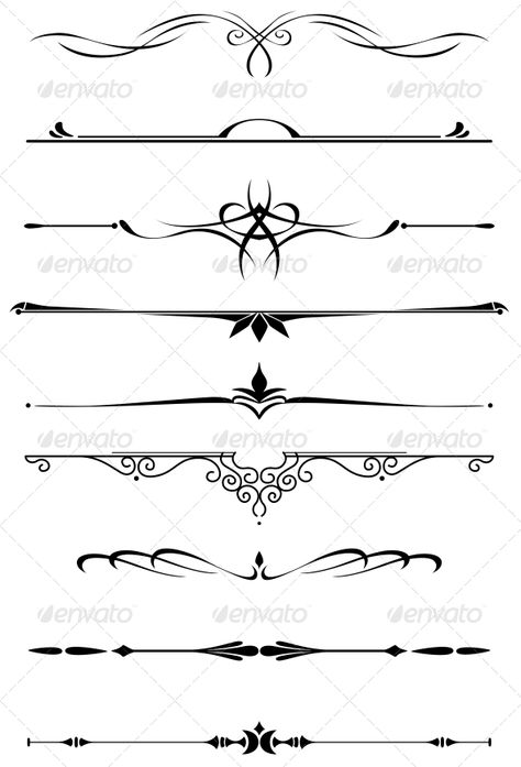 Vintage dividers and borders set in medieval style for embellish and ornate. Editable EPS8 (you can use any of your vector program Vintage Borders, Medieval Style, Vintage Monogram, Medieval Fashion, Scroll Design, Border Design, Set Vintage, Vintage Images, Vintage Floral