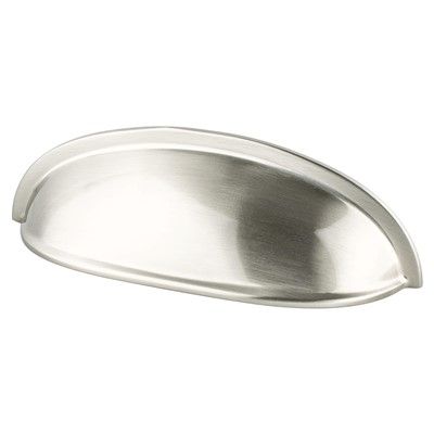 Cup Pull 3 inch CC Brushed Nickel Berenson Hardware 9896-1BPN-P Brushed Nickel Hardware Kitchen, Brushed Nickel Cabinet Hardware, Distressed Cabinets, Cabinet Cup Pulls, Accessible Design, Acrylic Cabinets, Brushed Nickel Hardware, Cup Pulls, Decorative Knobs