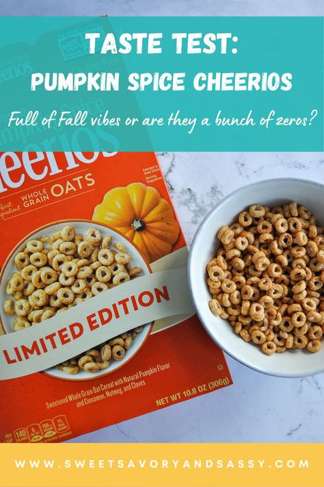 Craving more pumpkin spice in your day? Well now you can start it not only with a PSL, but a big bowl of Pumpkin Spice Cheerios too. These limited edition Cheerios capitalize on our seemingly never-ending craze for all things pumpkin spice. The question is---do they deliver and give all the feels for Fall vibes or are they just another underwhelming execution of one of Fall's most popular flavors? #tastetest #foodreview #cereal #fallflavors #pumpkinspice #pumpkinseason #review #cheerios Pumpkin Spice Cheerios, Balsamic Carrots Roasted, Marshmallow Cereal, Honey Nut Cheerios, Oat Cereal, Honey Balsamic, Cereal Bar, Cereal Treats, Fall Spices