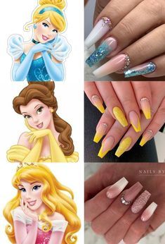 Ariel Inspired Nails, Beauty And The Beast Nails Designs, Belle Nails Disney, Belle Inspired Nails, Bueaty And The Beast, Ben Florian, Princess Nail Designs, Beauty And The Beast Nails, Aesthetic Nail Art