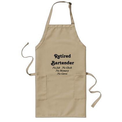 Retired Bartender Long Apron - kitchen gifts diy ideas decor special unique individual customized Over The Hill Gifts, Diy Apron, Funny Aprons, Bbq Gifts, Grill Apron, Bbq Apron, Birthday Funny, Custom Aprons, Personalized Aprons