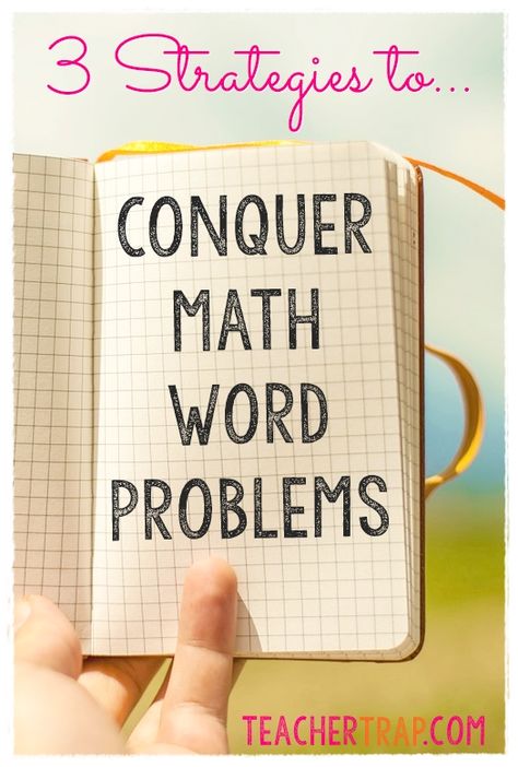 Discover 3 easy problem solving strategies for conquering math word problems! Math Problem, Math Problem Solving, Word Problem, Math Intervention, Math Instruction, Math Strategies, Math Words, Math Word Problems, Math Methods