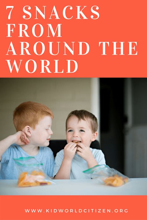 Travel the world from your kitchen with your kids as you try these delicious snacks from around the world, from Turkey to Japan to Colombia and more! Egyptian Snacks, Amphibians Activities, Snacks From Around The World, Snacks Travel, Harmony Day, Around The World Food, Global Citizenship, Studying Food, World Thinking Day