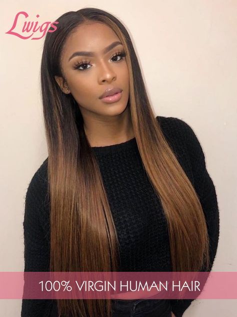 New Arrival Ombre Color 360 Lace Wigs Silk Straight Hair 100% Peruvian Human Hair Wig WIth Undetectable HD Lace Highlight Custom Wig Lwigs302 Ombre Lace, 360 Lace Wig, African Girl, Custom Wigs, Hair Sale, Hair Inspo Color, Straight Hair, 100 Human Hair, Textured Hair