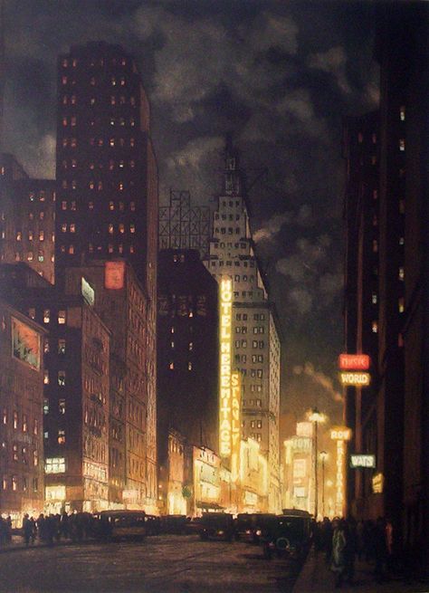 Pastel Sec, New York Art, Pics Art, Urban Landscape, City Art, New Yorker, Gotham, Plein Air, At Night