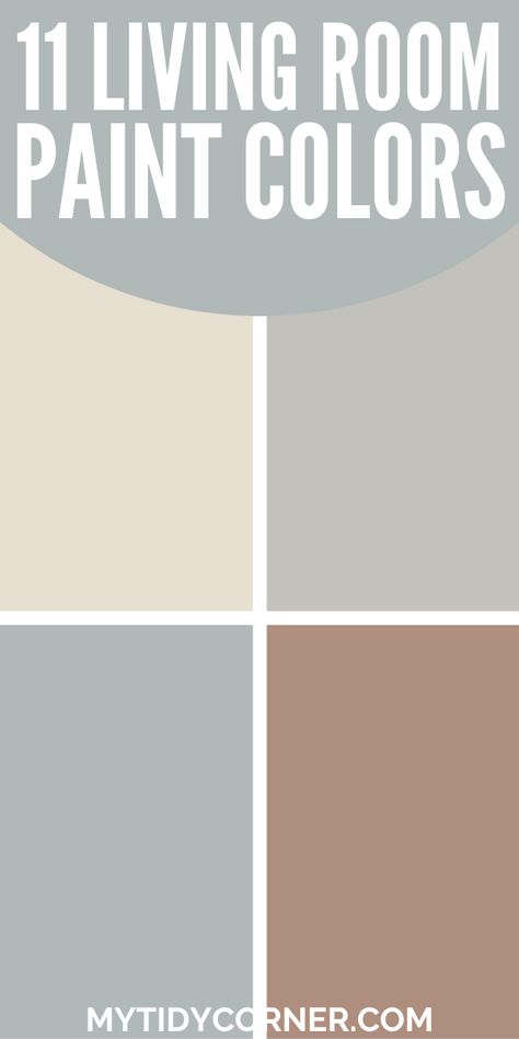 Collage of neutral paint colors for living room walls. Good Paint Colors For Living Room, Living Room Paint Color Ideas With Stone Fireplace, Earth Tone Paint Colors Living Room, Best Living Room Paint Color 2024, Indoor Paint Colors For 2024, Living Room Color Scheme Ideas Neutral, Living Room Colours 2024, Neutral Colors For Living Room, Neutral Living Room Paint Color Ideas