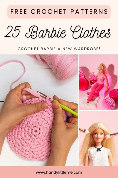 Barbie Clothes Crochet, Barbie Crochet Patterns, Crochet Barbie Doll, Crochet Dolls Clothes, Crochet Barbie Patterns, Crochet For Barbie, Crochet Doll Clothes Free Pattern, Crochet Doll Clothes Patterns, Barbie Doll Patterns