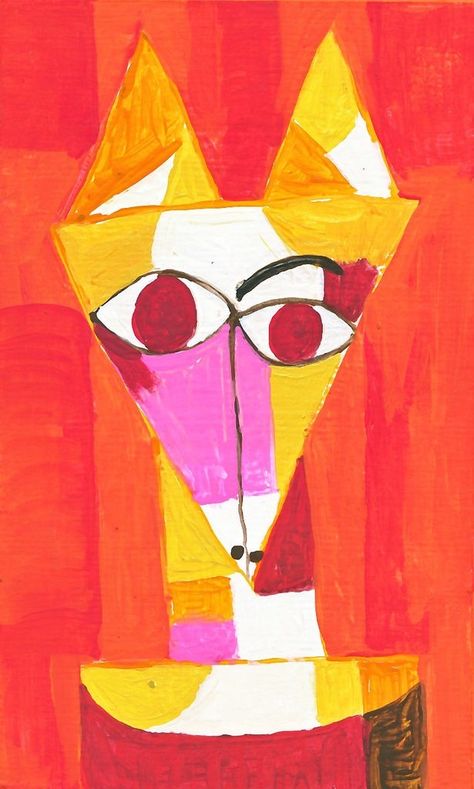 Snooky dog in the style of Paul Klee's Senecio. Acrylic painting by Angie Cope Acrylic Paint On Paper, National Dog Day, Paint On Paper, Acrylic Painting On Paper, Dog Day, Paul Klee, Spark Joy, Pembroke Welsh Corgi, Welsh Corgi