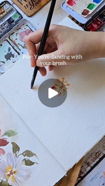 Watercolor City, Watercolor Video, Watercolor Journal, Watercolor Painting Techniques, Watercolor Flower Art, Flower Artwork, Abstract Line Art, Amazing Art Painting, Watercolour Tutorials