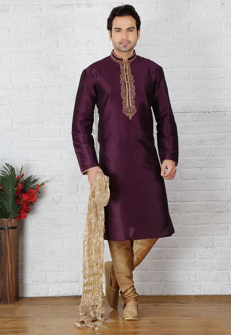 Kurta For Men Wedding, Panjabi Design, Mens Party Wear, Silk Churidar, Kurta For Men, Kurta Pyjama, Wedding Sherwani, Chinese Collar, Mens Clothing Store