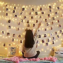 21 Dorm Decor Ideas That We Are OBSESSING Over For 2020 - By Sophia Lee Fairy Lights On Wall, Clip String Lights, String Lights In The Bedroom, College Dorm Room Essentials, Led Fairy String Lights, Outdoor Fairy Lights, Girl Bedroom Walls, Framed Photo Collage, Indoor String Lights