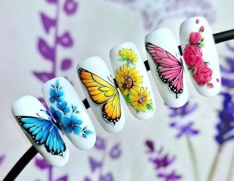 Pink Spring Nails 2023, Butterfly Nail Art Designs, Pink Spring Nails, Friends Nails, Spring Nails 2023, Fruit Nail Designs, Butterfly Nail Designs, Easter 2024, Butterfly Nails