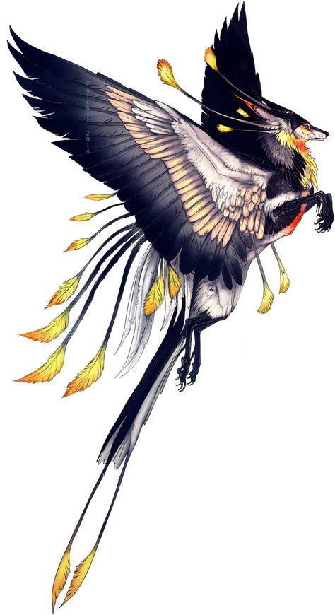 Winged Tropic Feonix - Tatchit Bust Commission, Creature Fantasy, Elemental Powers, Mythical Animal, Rare Species, Exotic Bird, Fantasy Creatures Art, Anime Wolf, Mythical Creatures Art