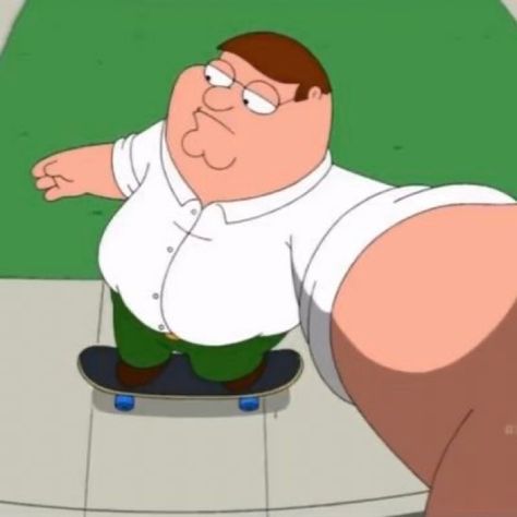 Peter Griffin, A Cartoon, Skating, A Man, Skateboard, Family Guy, Twitter, Wall, Green