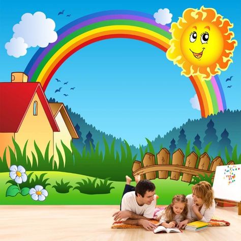 Rainbow Images Rainbow Pics, Daycare Room Design, Real Rainbow, Sun And Rainbow, Daycare Rooms, Sunday School Rooms, Wallpaper Photo Hd, Daycare Design, Rainbow Images