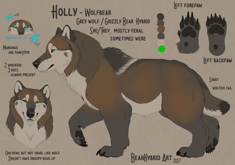 New wolfbear reference by Bear-hybrid Avatar Hybrid Animals, Wolf Bird Hybrid, Wolf Horse Hybrid, Wolf Human Hybrid Oc, Bear Hybrid Art, Wolf Bear Hybrid, Wolf Hybrid Human, Animal Hybrids Art, Anime Wolf Female