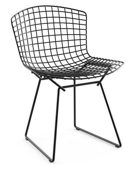 Harry Bertoia’s ‘wire’ furniture collection for Knoll is one of the great modern furniture collections of the Mid Century era. A sculptor and metalworker, Bertoia was encouraged by Florence Knoll to apply his talent towards a unique furniture collection for Knoll—and created a groundbreaking suite of seating, including the Bertoia Side Chair. A merging of sculpture and product design, the Bertoia Side Chair features the collection’s signature grid of gently curved chrome, a welded metal webbing Bertoia Side Chair, Knoll Chairs, Harry Bertoia, Furniture Collections, Modern Dining Chairs, Cool Chairs, Unique Furniture, Side Chair, Furniture Collection